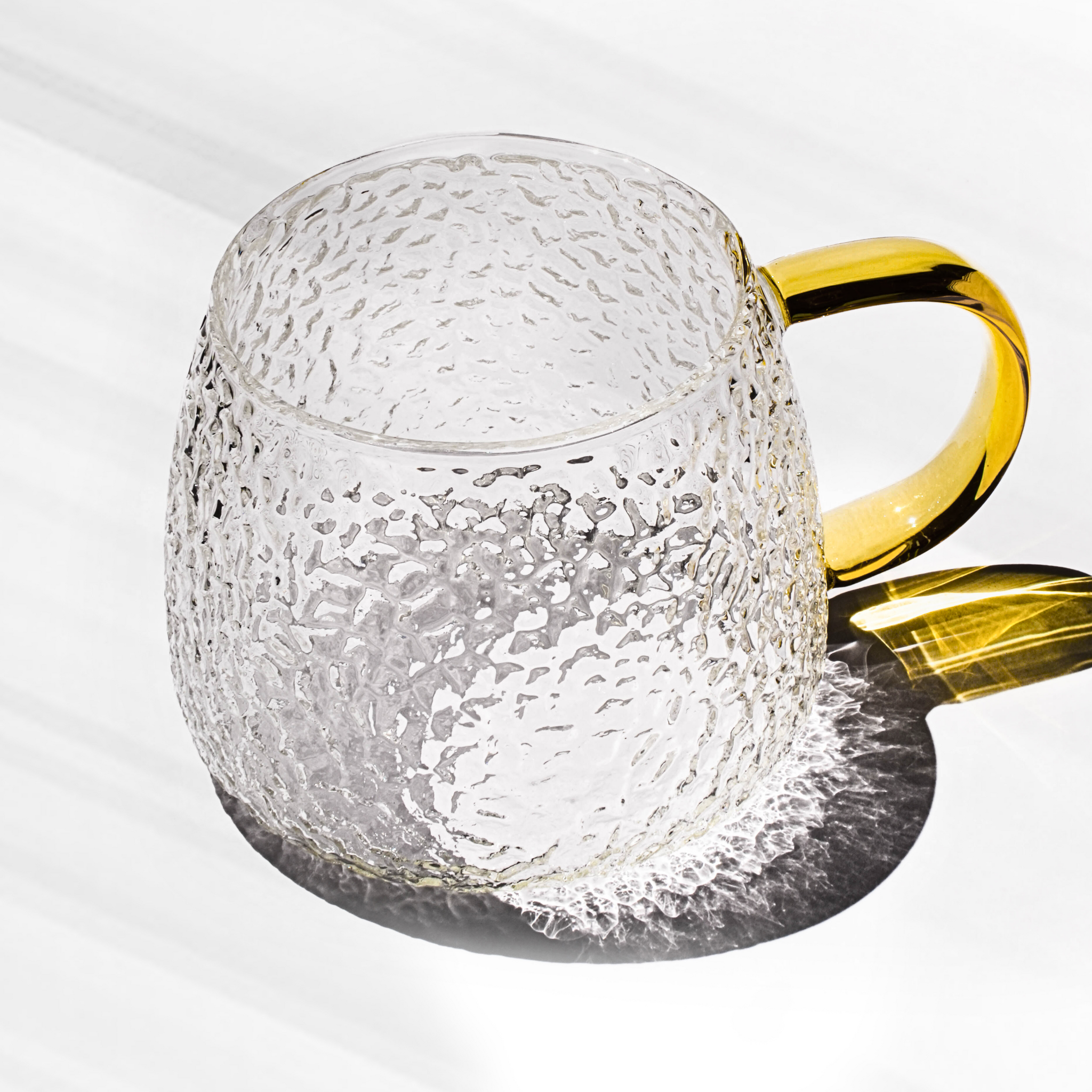 Dotted Textured Glass Mug : Crystal Clear Joy