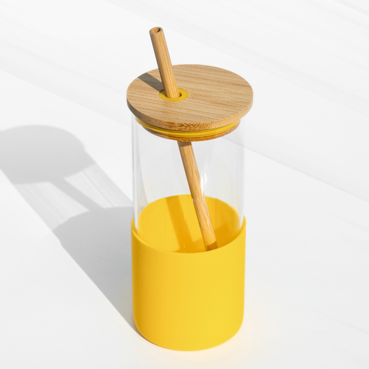 Eco Glass Sipper – Bamboo Lid & Straw | Sustainable & Stylish