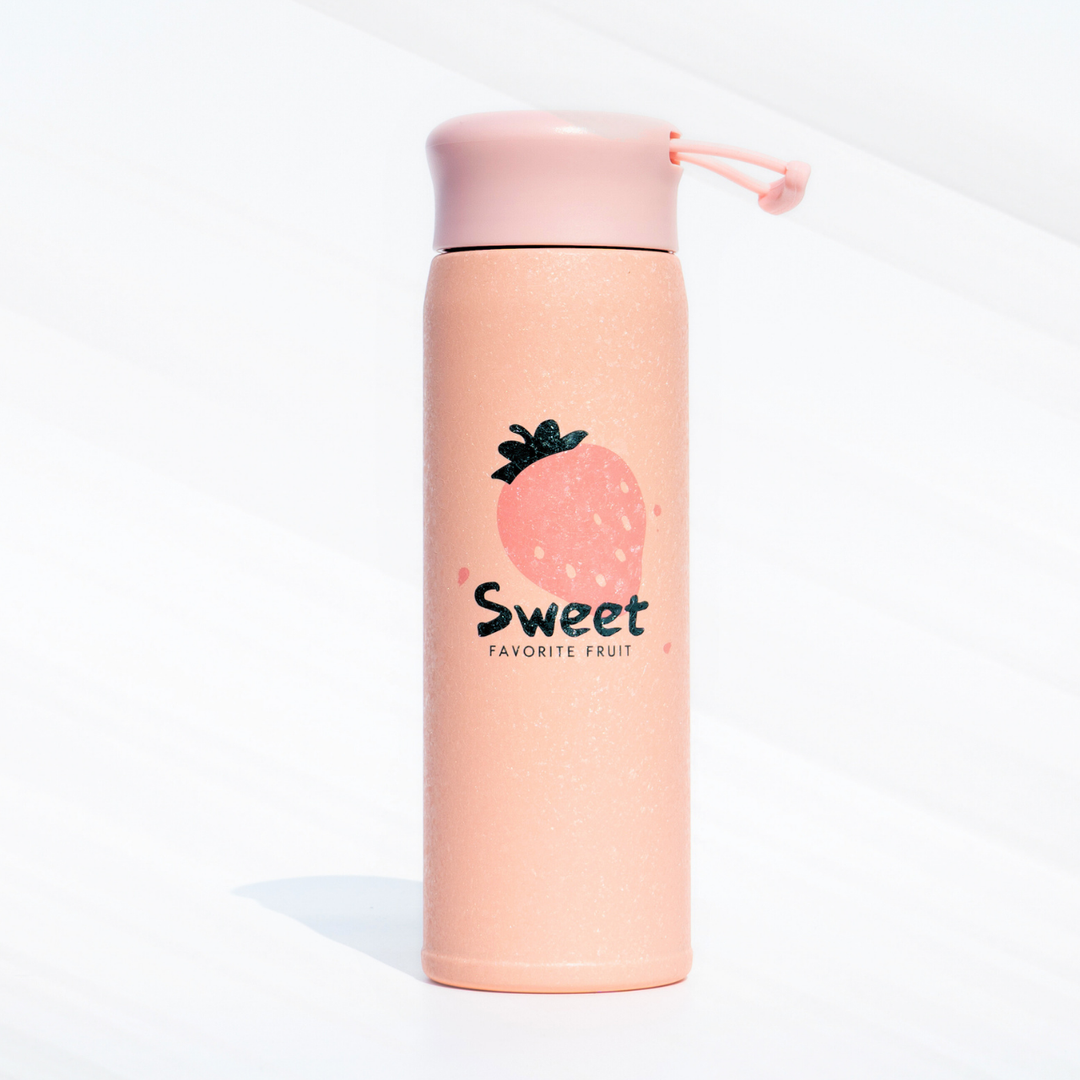 Leakproof Strawberry Print Flask