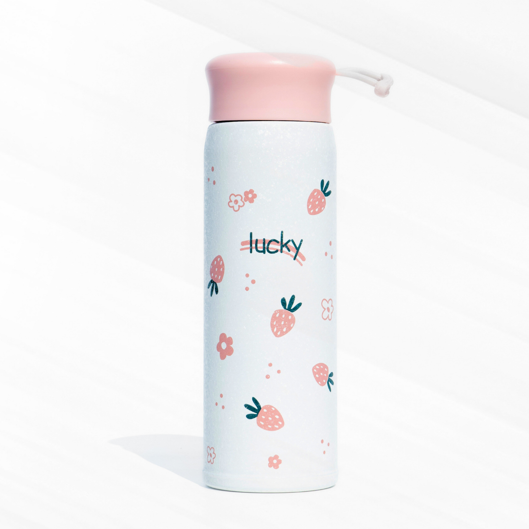 Leakproof Strawberry Print Flask