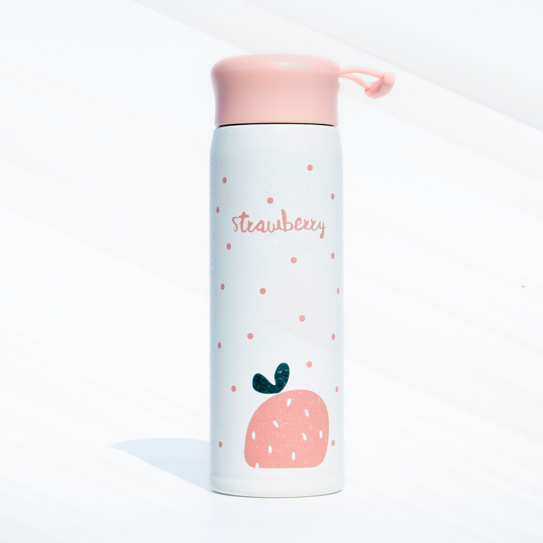 Leakproof Strawberry Print Flask