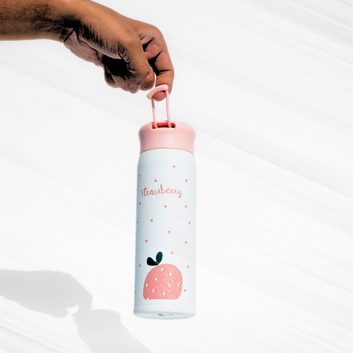 Leakproof Strawberry Print Flask