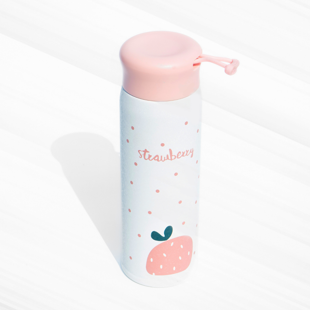 Leakproof Strawberry Print Flask