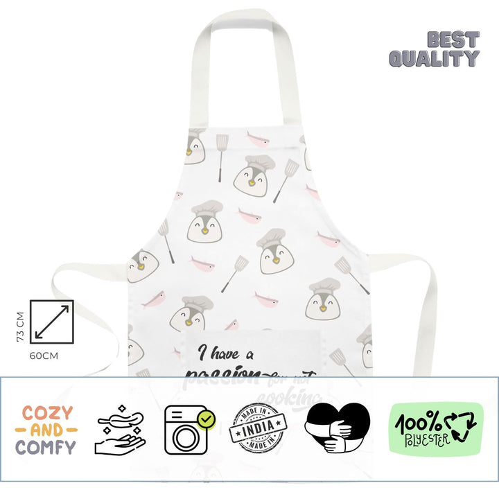 Best kitchen apron for men and women with pocket and cute penguin print - Candy Floss