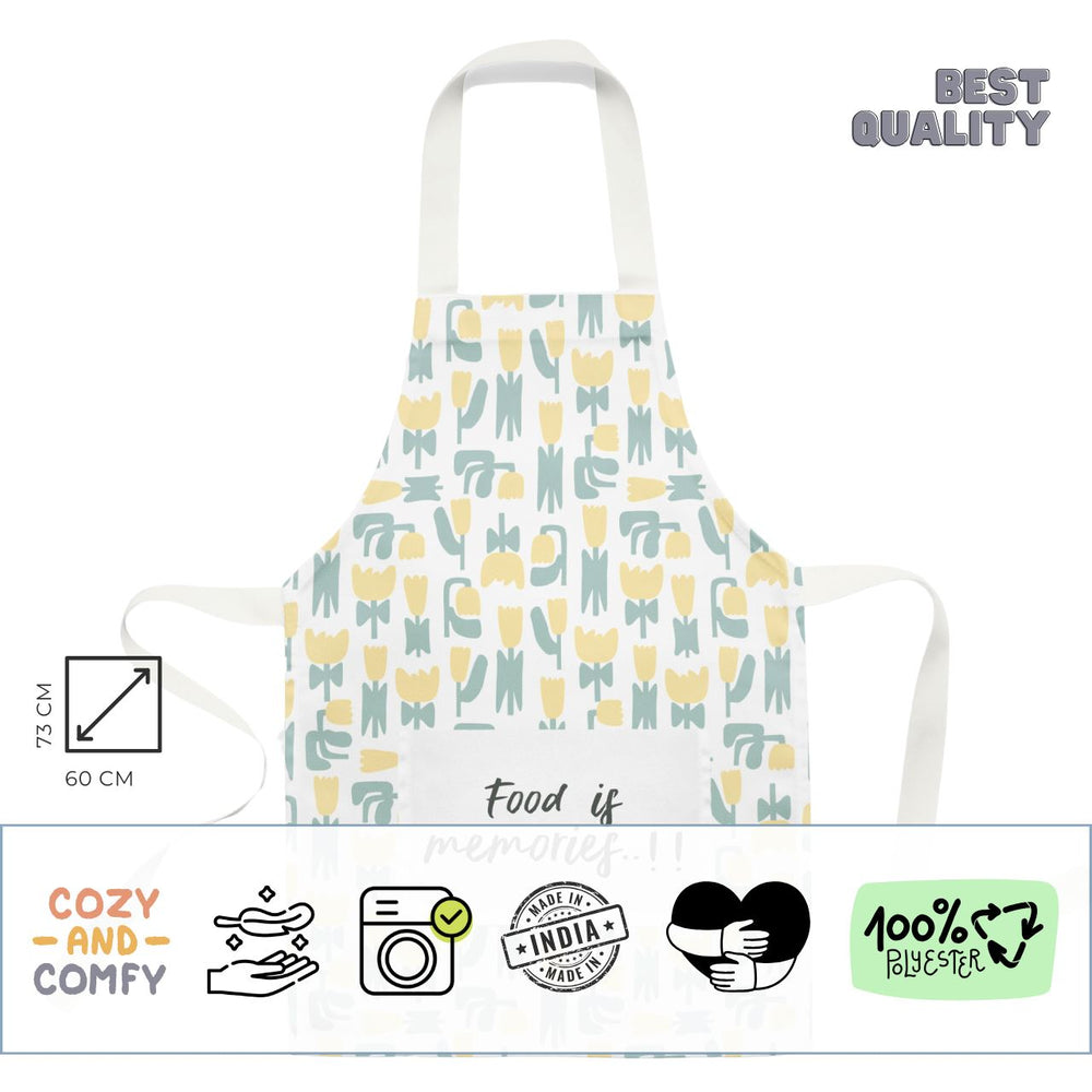 Best kitchen apron for men and women with pocket and yellow floral print - Candy Floss