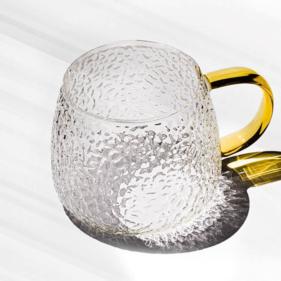 Dotted Textured Glass Mug : Crystal Clear Joy
