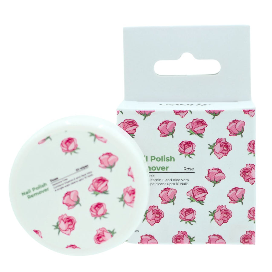 Aceton free rose nail polish remover wipes with vitamin E and aloe vera - Candy Floss