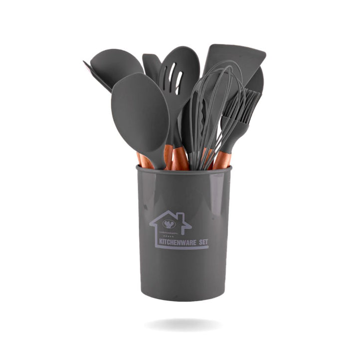 SILICONE SPATULA SET OF 12 Kitchenware CandyFlossstores GREY 